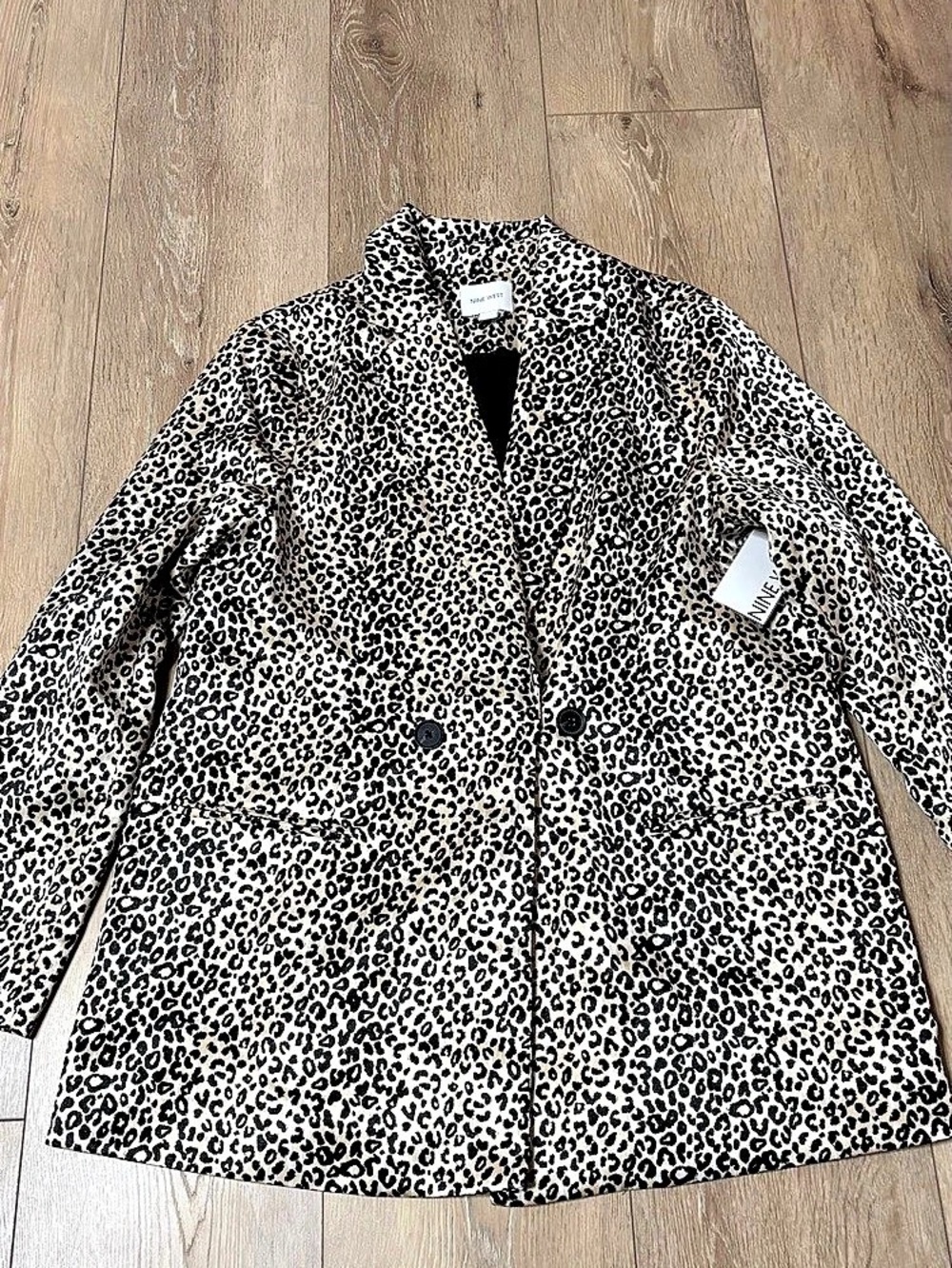 Nine West Leopard Jacquard Blazer Brown & Black Medium NWT